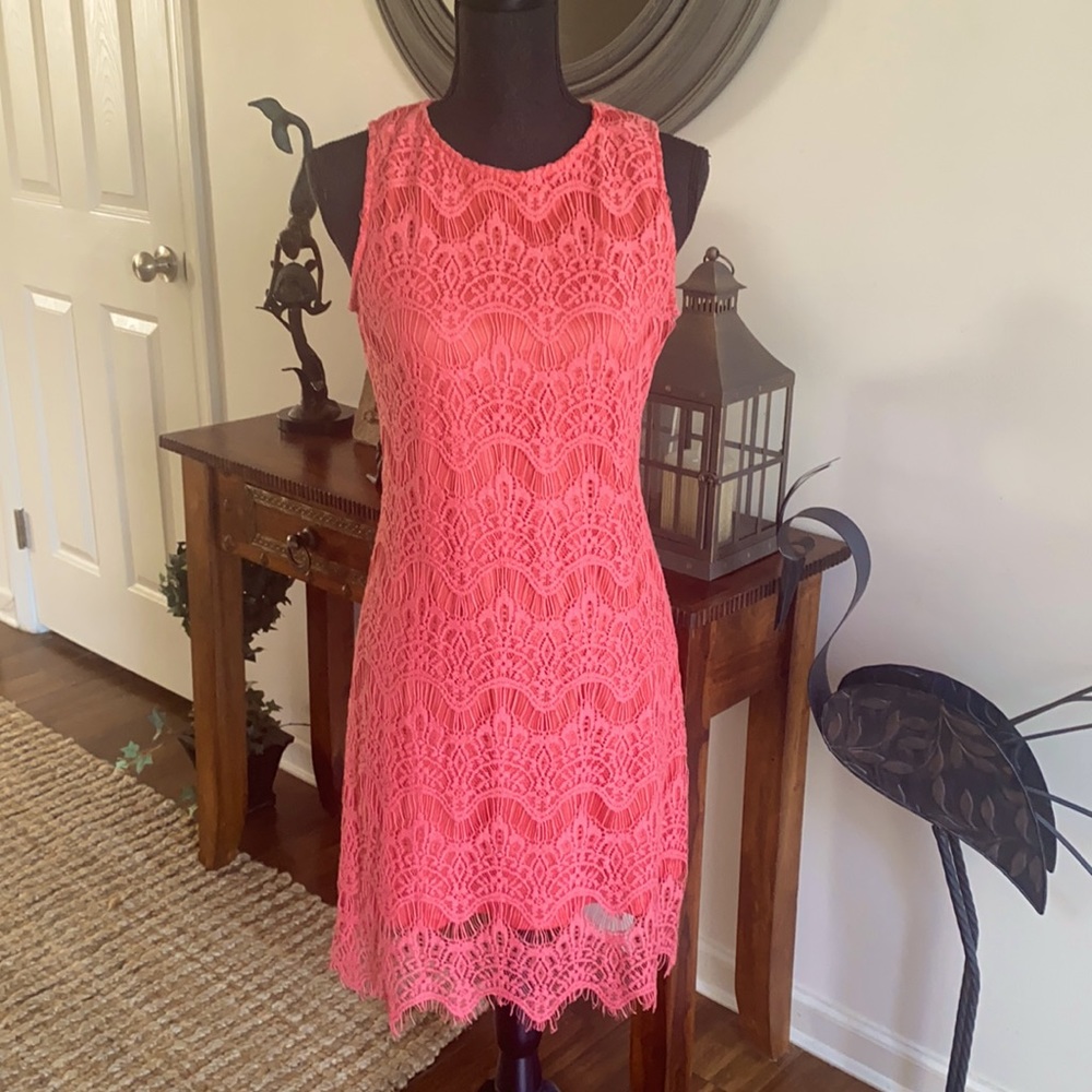 Coral Sleeveless Dress 🌺